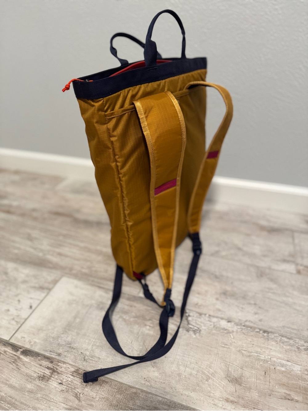 cotopaxi Mustard Yellow Todo 16L Backpack with Navy Trim and Red Accents - Picture 2 of 4